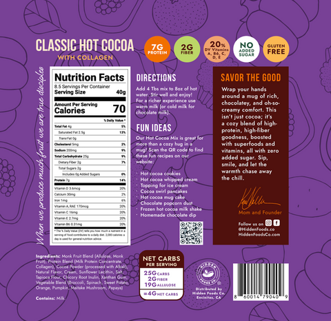 Classic Hot Cocoa with Collagen Resealable Pouch